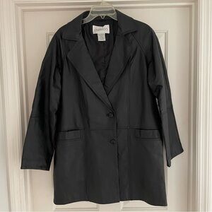 Chadwick’s classic Vintage Black 100% Genuine Leather Coat Jacket Women’s Size M
